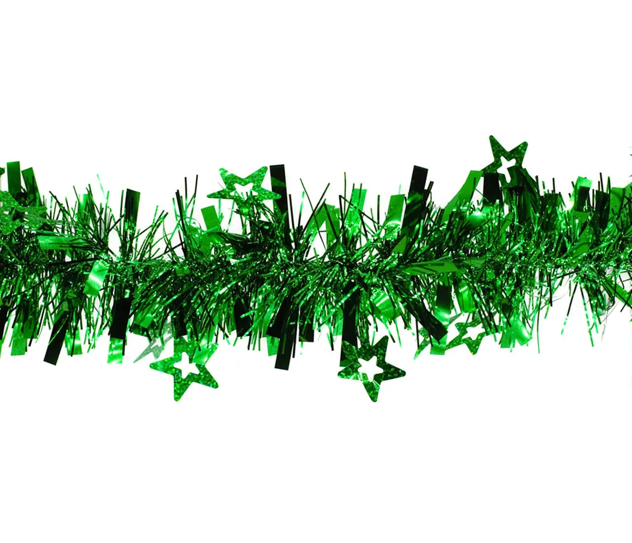 Creativery Weihnachtsgirlande Lametta 2m mit Sternen