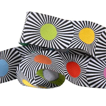 Renaissance Ribbon Linework Wide Multi Dots Webband 38mm 1 Yard