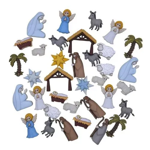 Buttons Galore Nativity Knöpfe 50 Stück Weihnachten