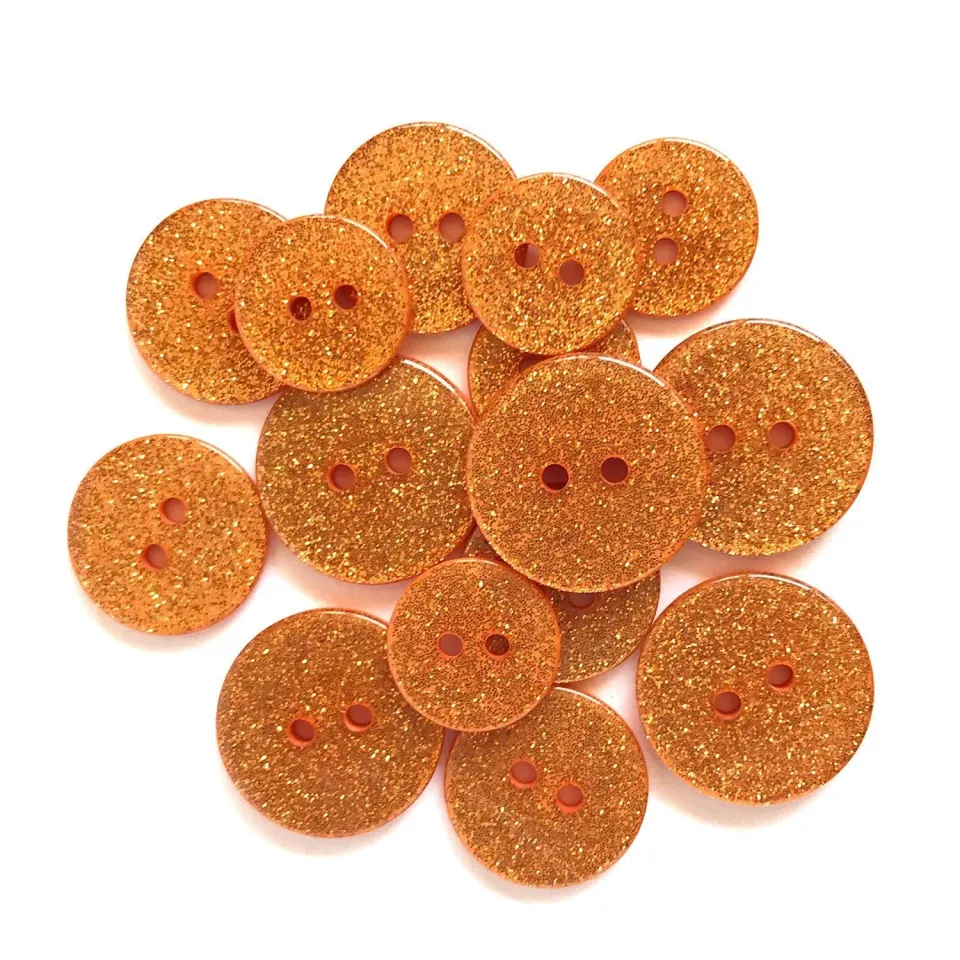 Buttons Galore Koi Glitzerknöpfe Orange 15 Stück