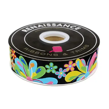 Renaissance Ribbon Soda Pop Band 1 1/2 Zoll 1 Yard Blumenmuster