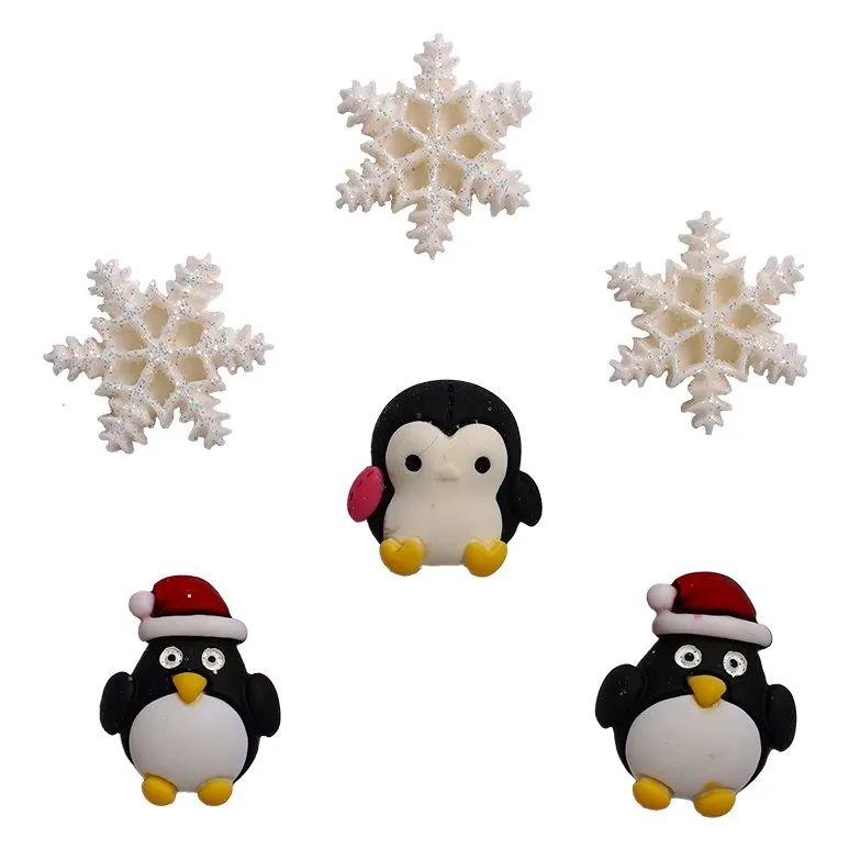 Buttons Galore Flatbackz Winter Waddlers Deko 6 Stk Winter