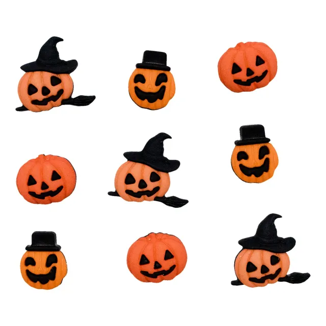 Buttons Galore 4543 Kürbis Nähknöpfe 9 Stück Halloween