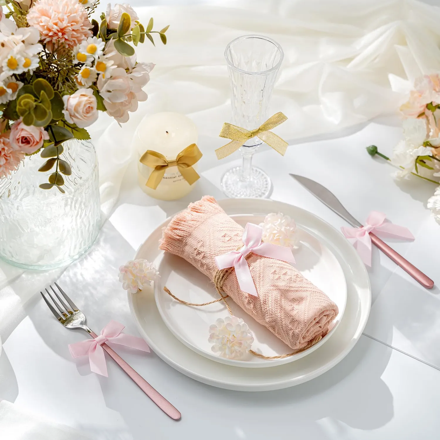 MORSUNBELA Geschenkschleifen Satin selbstklebend 50 Stk