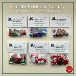 Buttons Galore Christmas Collection Bastelknöpfe 6 Sets 50+ Stück
