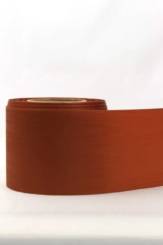 ALJO DESIGN Moiré-Band 75 mm rehbraun Kranzband Webkante