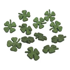 Buttons Galore Glitter Shamrock Nähknöpfe 50 Stück Kleeblatt