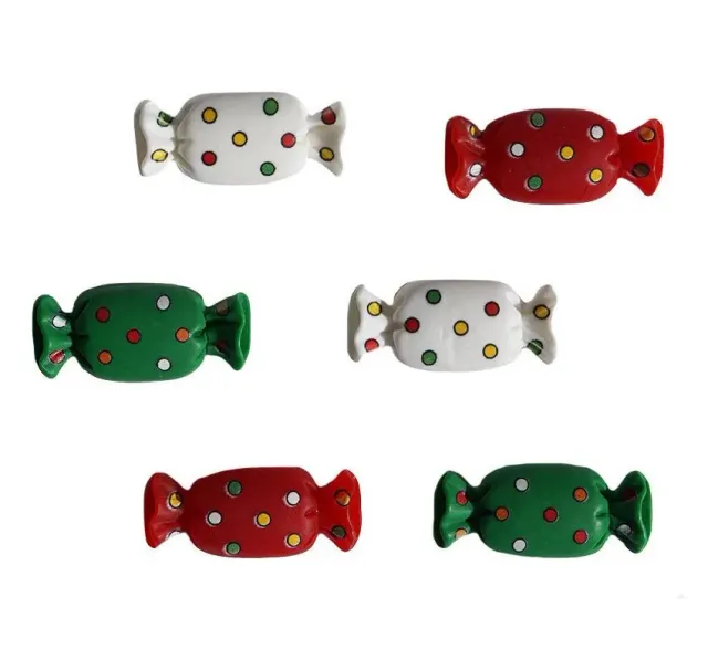 Buttons Galore Flatbackz Christmas Candy Deko 6 Stk