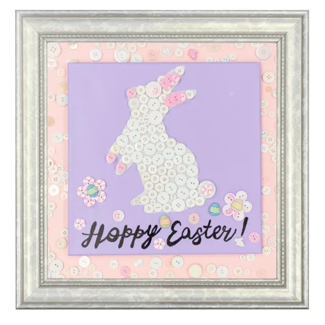 Buttons Galore Hoppy Easter Bastelset Hasen-Knopfbild Leinwand