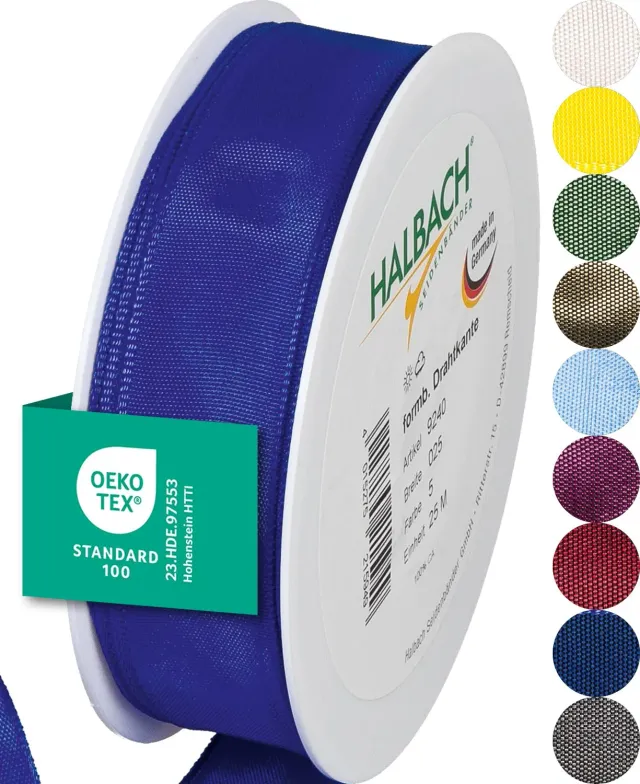 Halbach Geschenkband mit Drahtkante 25 m Rolle