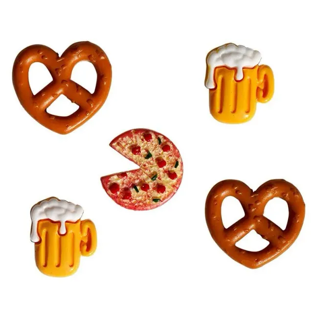 Buttons Galore Flatbackz Happy Hour Harz-Flatbacks 5-teilig Bier-Motiv