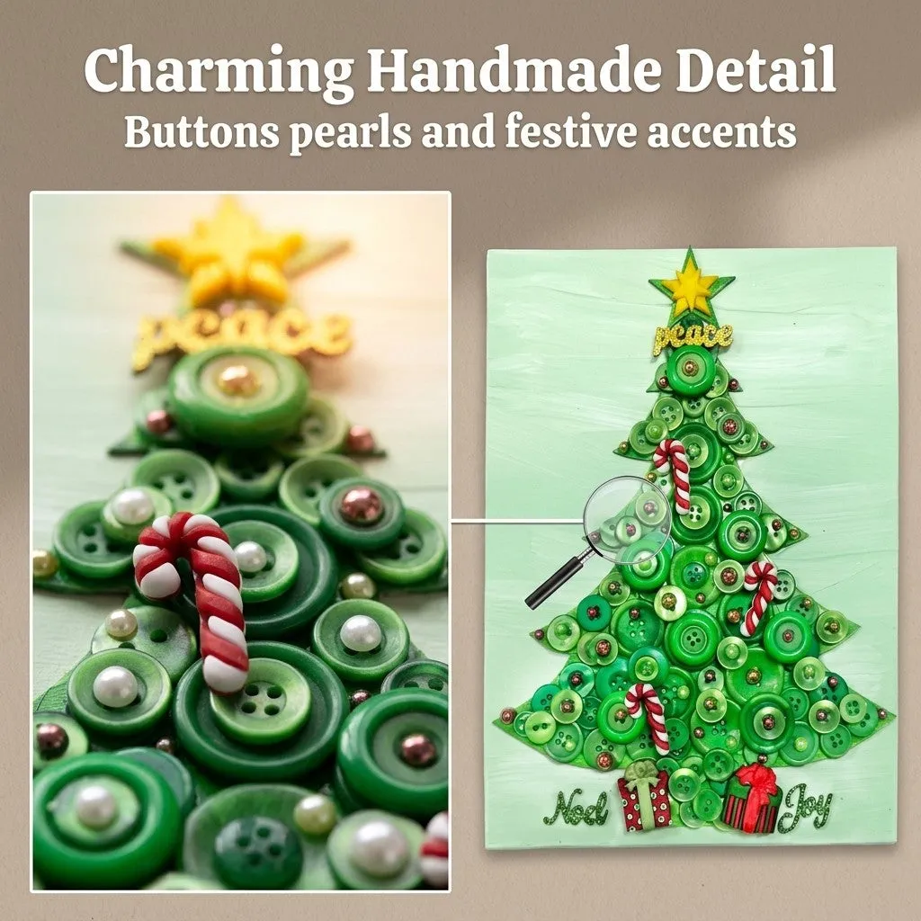 Buttons Galore Christmas Tree Bastelset Leinwand 20x25 cm