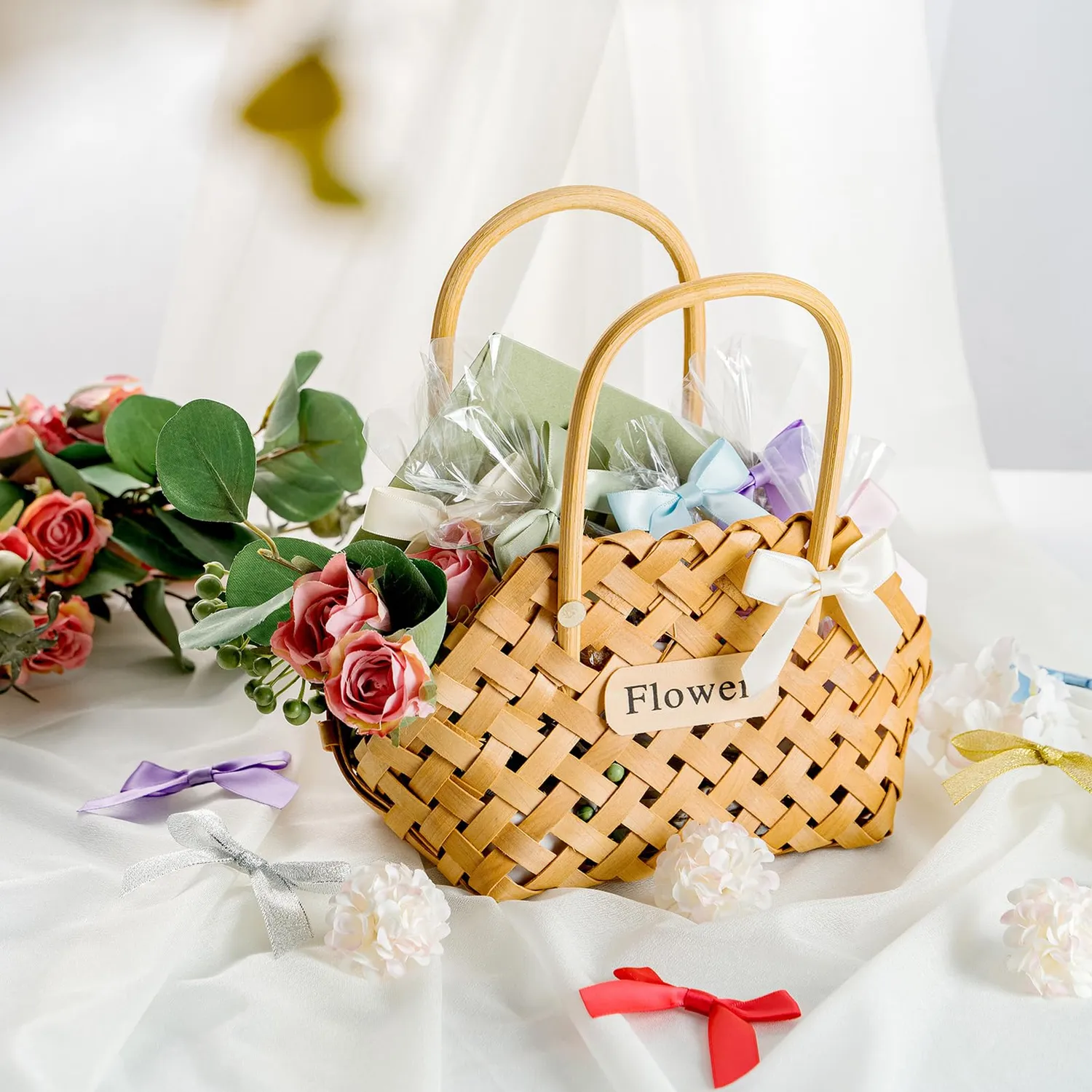 MORSUNBELA Geschenkschleifen Satin selbstklebend 50 Stk
