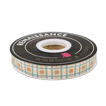 Renaissance Ribbon Montana Bloom Plaid Webband 16mm 1 Yard Karo