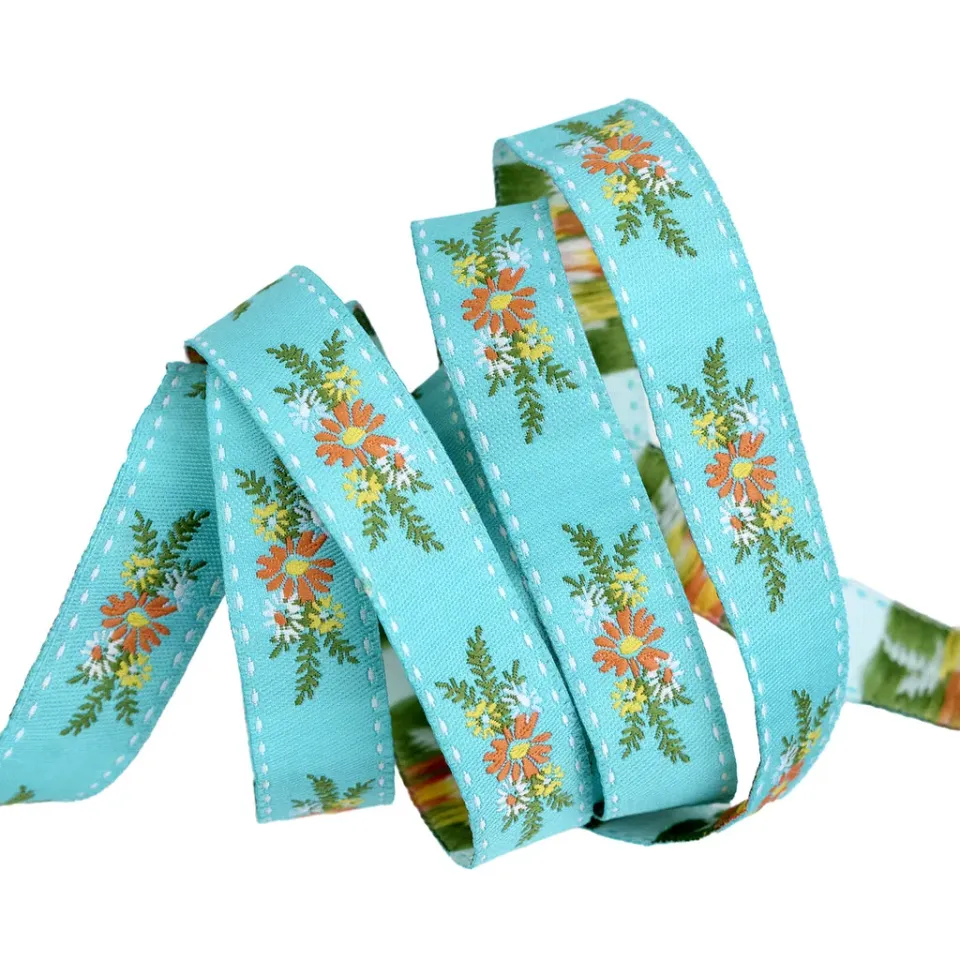 Renaissance Ribbon Paper Hamlet Floral Trim Blumenband 1 Yard 5/8 Zoll