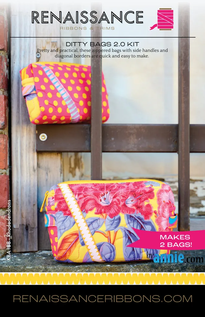 Renaissance Ribbon Ditty Bags 2.0 Nähset Baumwolle Reißverschluss