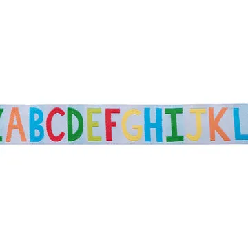 Renaissance Ribbon Alphabet Soup Band Bright Sky 7/8 Zoll 1 Yard