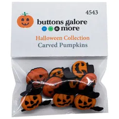 Buttons Galore 4543 Kürbis Nähknöpfe 9 Stück Halloween