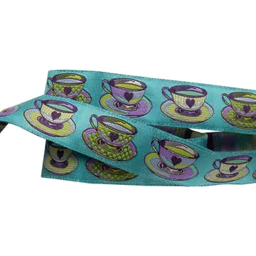 Renaissance Ribbon Curiouser Tea Time Webband 1 Yard Teetassen