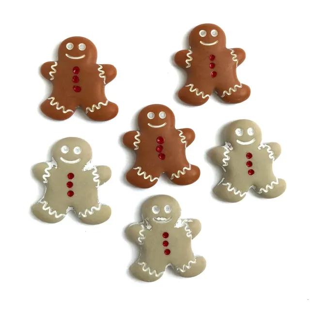 Buttons Galore Gingerbread Cookies Nähknöpfe 5 Stück handbemalt