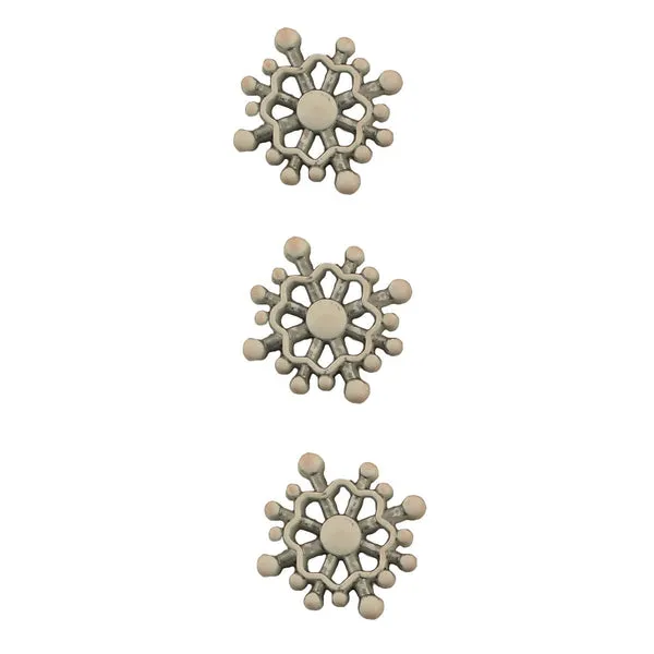 Buttons Galore Snowflakes Nähknöpfe Schneeflocke 3 Stück