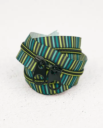 Renaissance Ribbon Coastal Stripe Handtaschen-Reißverschluss No.5 Doppelschieber