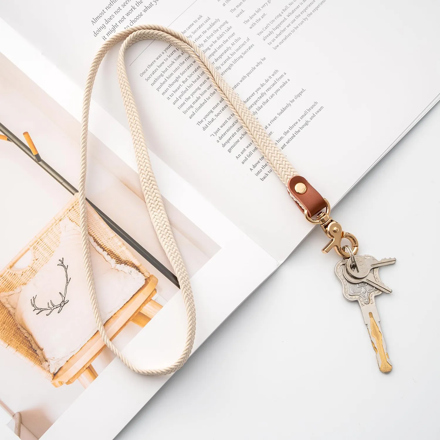 MORSUNBELA Schlüsselband zum Umhängen elastisch mit Karabiner