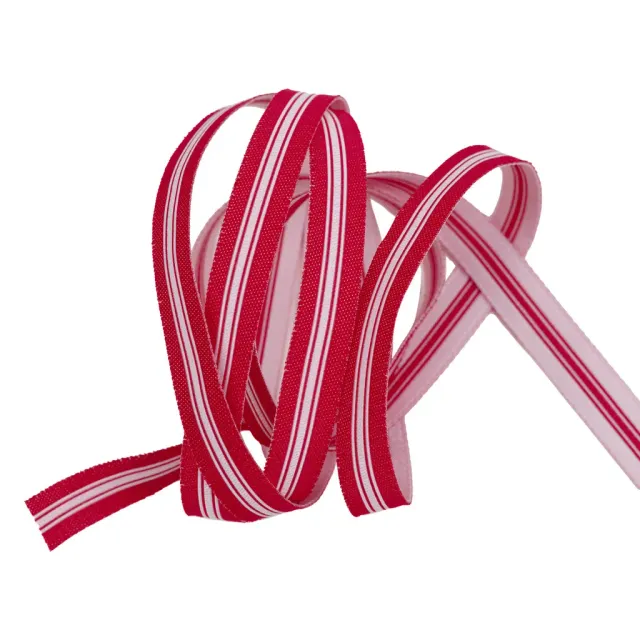 Renaissance Ribbon Classic Christmas Festive Stripe Band 1 Yard rot-weiß