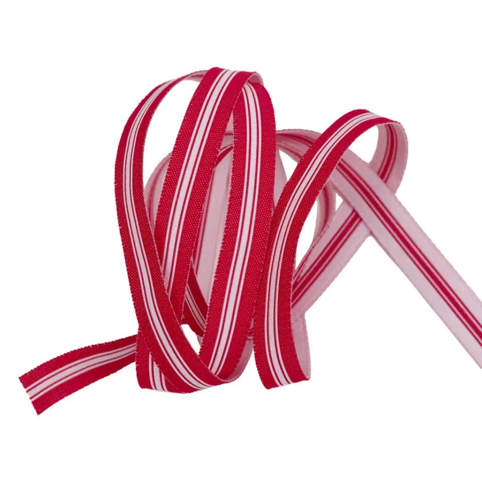 Renaissance Ribbon Classic Christmas Festive Stripe Band 1 Yard rot-weiß