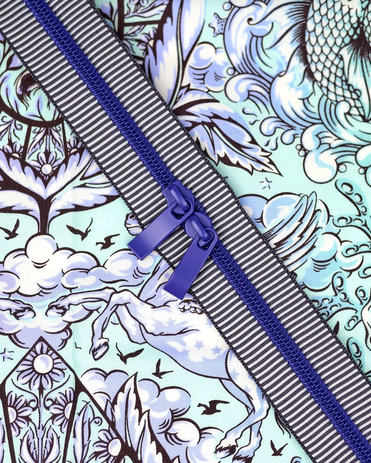 Renaissance Ribbon Blue Ember Handtaschen-Reißverschluss Nr.5
