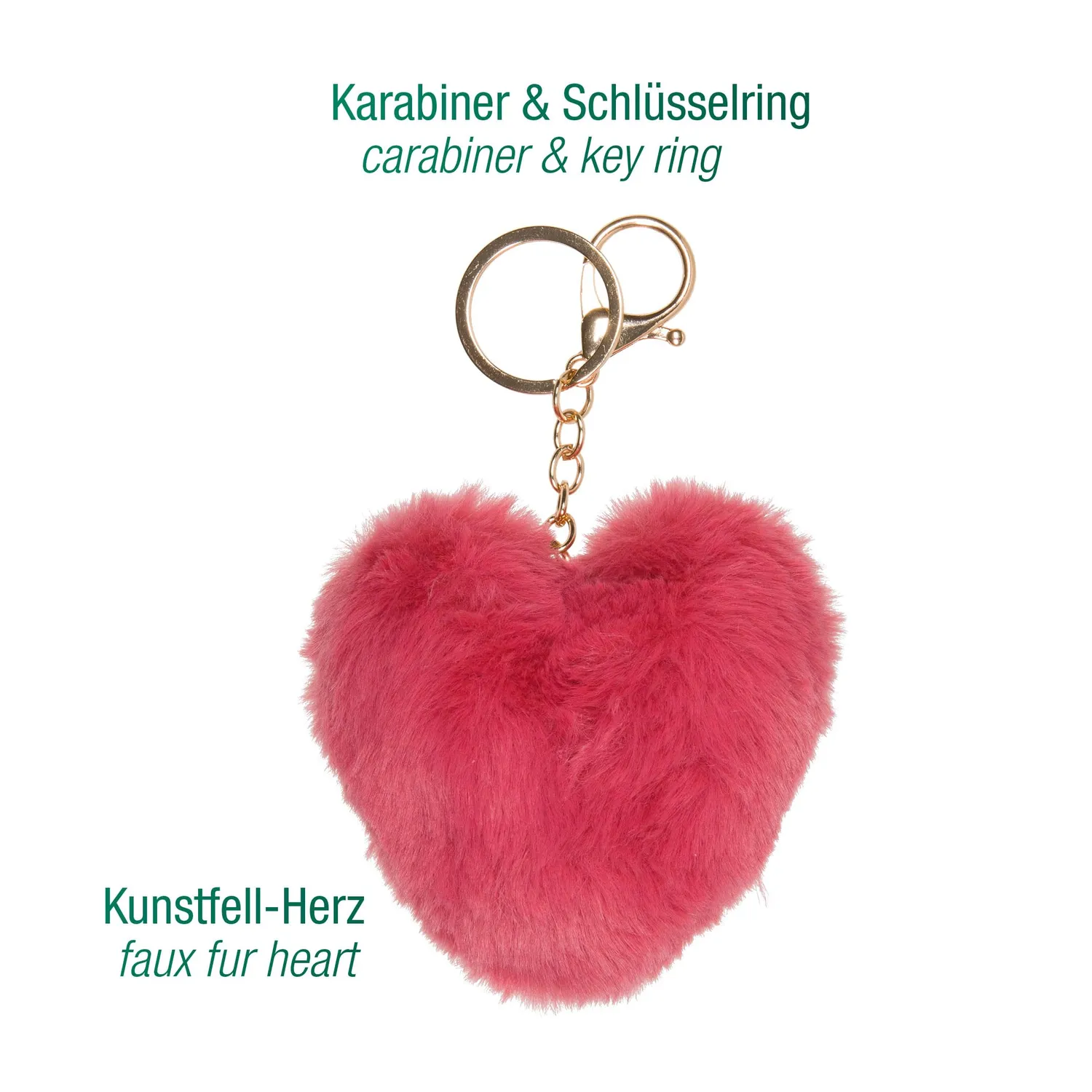 Halbach Kunstfell Herz Leo Look Schlüsselanhänger