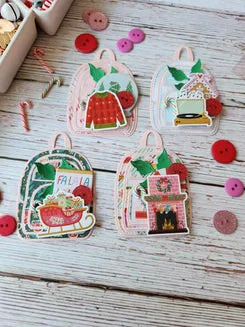 Buttons Galore Flatbackz Candy Canes Zuckerstangen 7 Stk