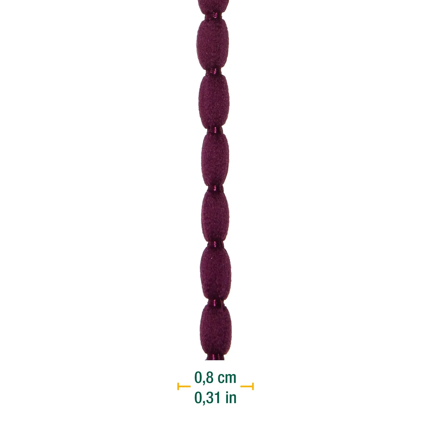 Halbach Pompom-Borte 8 mm x 15 m farbecht