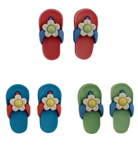 Buttons Galore Flip Flops Nähknöpfe Flip-Flop bunt waschbar