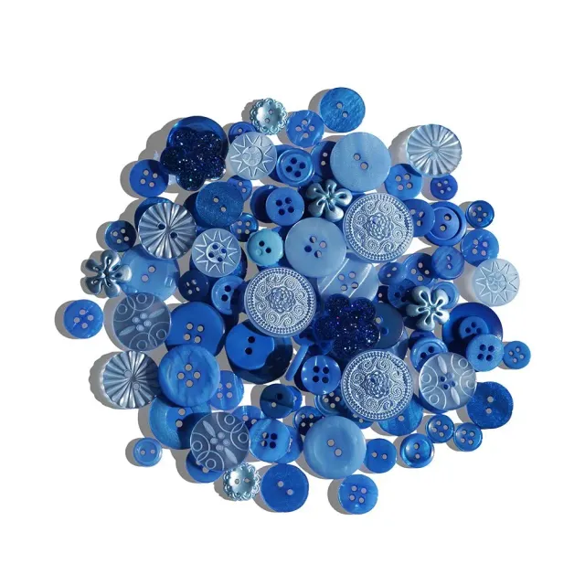 Buttons Galore Sapphire Quartz Knopfbox Blau 100 Stück