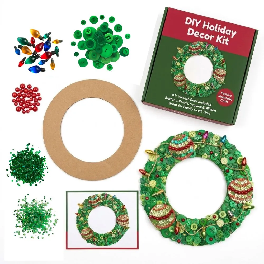 Buttons Galore Christmas Wreath Bastelset 20 cm Komplettset