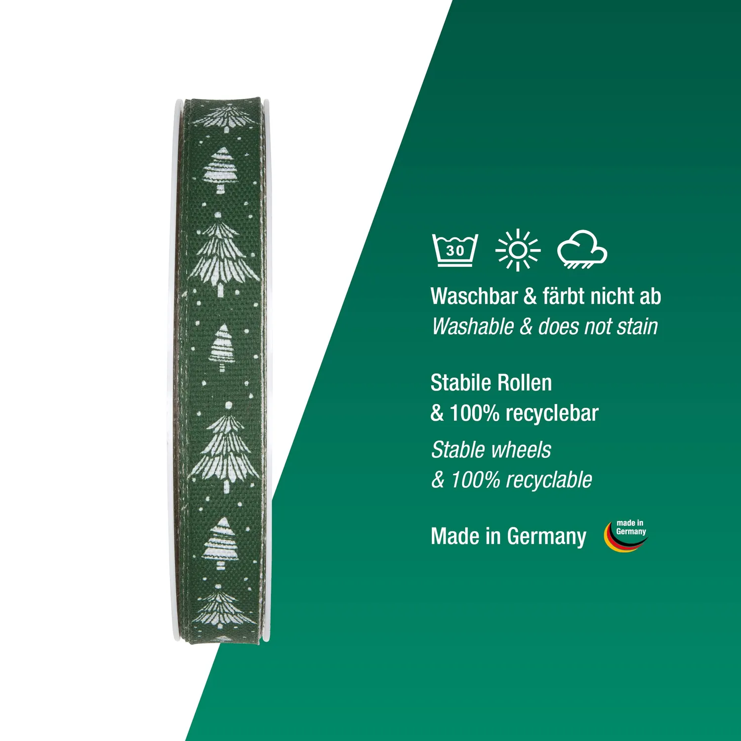 Halbach Geschenkband Tannenbäume 15 mm 20 m