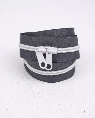 Renaissance Ribbon #5 Taschen-Reißverschluss Ash Doppelschieber
