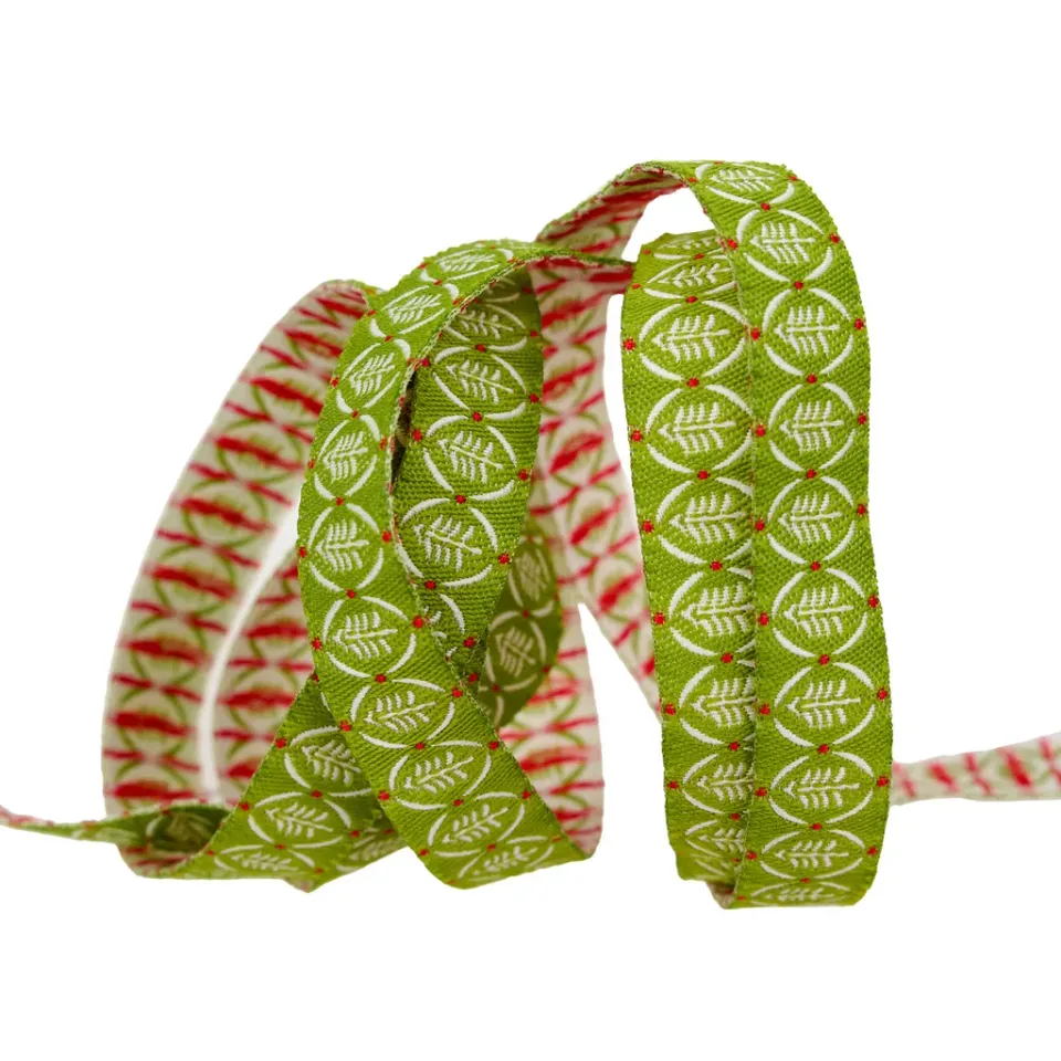Renaissance Ribbon Buon Natale Yuletide Pines Band 1 Yard