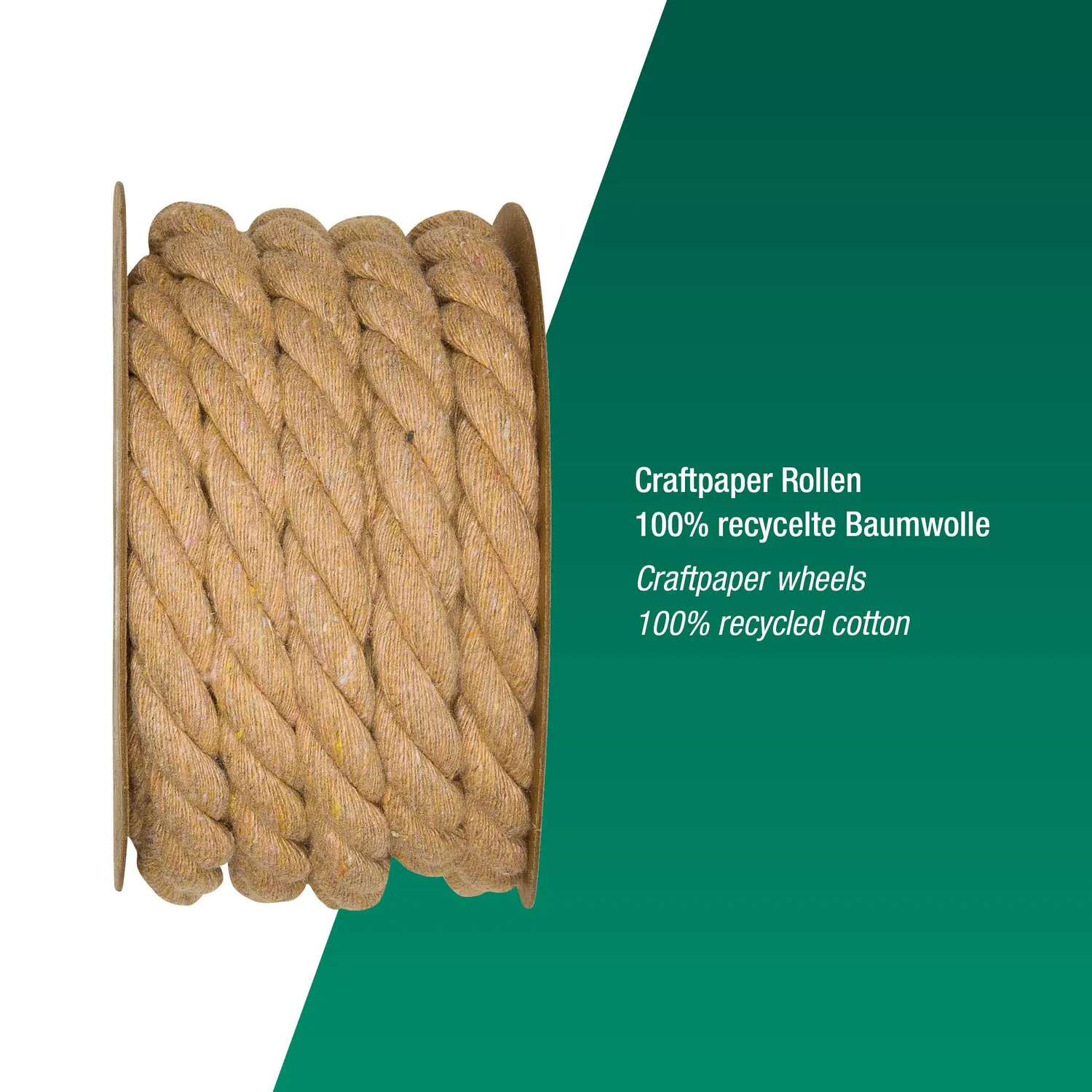 Halbach Baumwollkordel Makrameegarn 4 m recycelt
