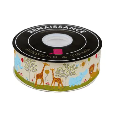 Renaissance Ribbon Animal Park Fun Webband Zootiere 5cm 1 Yard