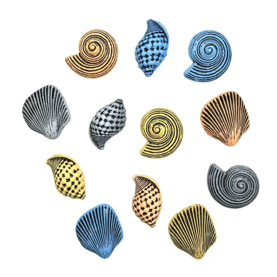 Buttons Galore Seashells Muschel-Knöpfe Mix farbecht