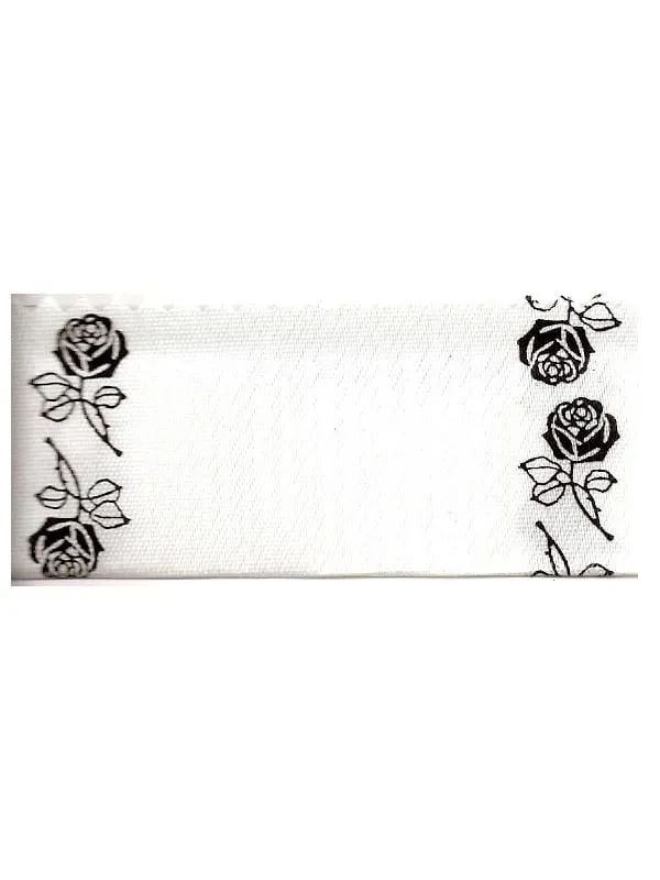 ALJO DESIGN Satin-Kranzband Rosen-Rand Kranzband 25 m Laserdruck