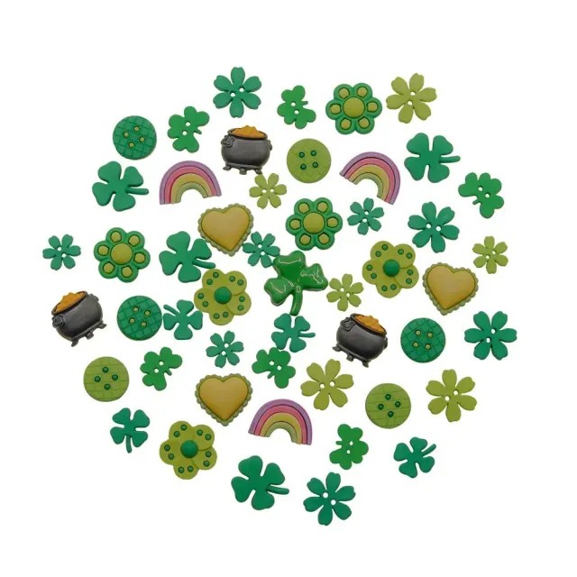 Buttons Galore St. Patrick Nähknöpfe 50 Stück Kleeblatt