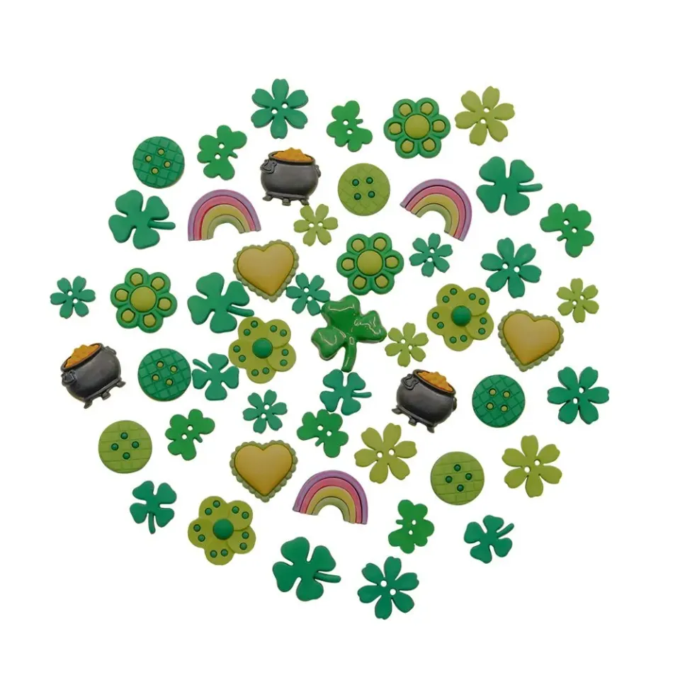 Buttons Galore St. Patrick Nähknöpfe 50 Stück Kleeblatt