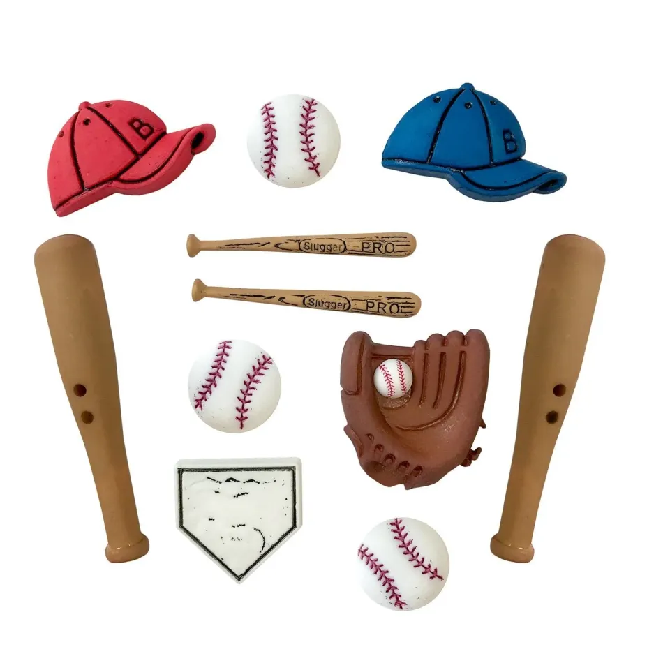 Buttons Galore Sports Baseball Nähknöpfe 10 Stück farbecht