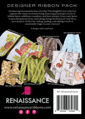 Renaissance Ribbon Animal Farm Designer Pack Webband 6 Yards gewebt