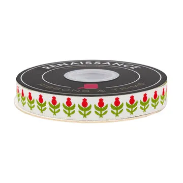 Renaissance Ribbon Buon Natale Pomegranates Webband 1 Yard