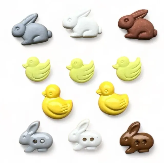Buttons Galore Ducks and Bunnies Knöpfe 11 Stück Ostern