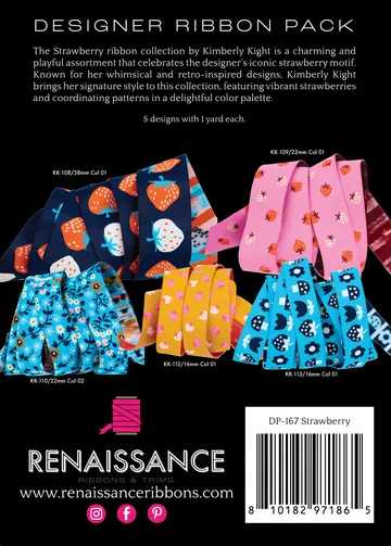 Renaissance Ribbon Strawberry Designer Pack Bänder 5 Stück Polyester